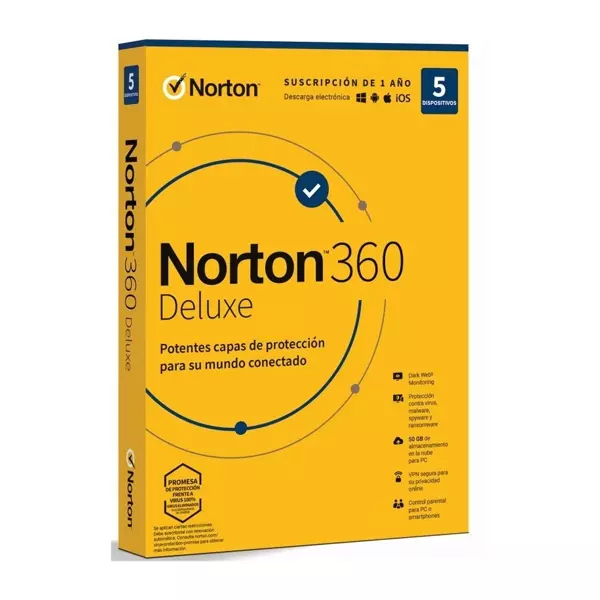 &divide; Norton 360 deluxe 50gb portugues 1 user 5 device 12mo box