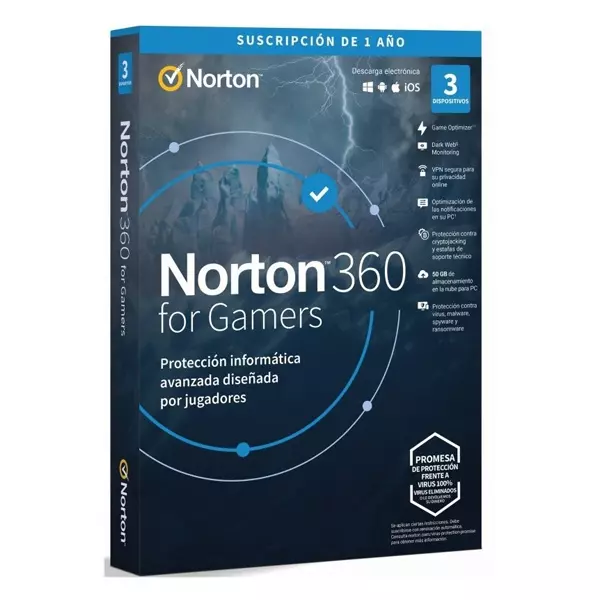 &divide; Norton 360 for gamers 50gb portugues 1 user 3 device 12mo box