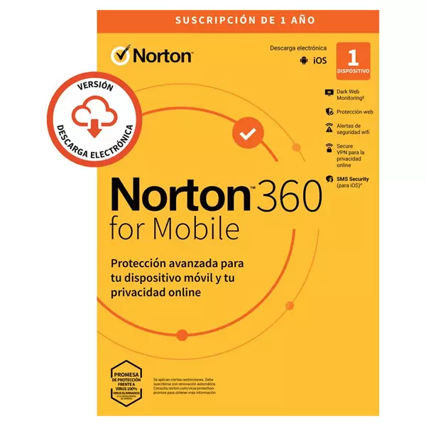 &divide; Norton 360 mobile portugues 1 user 1 device 12mo box