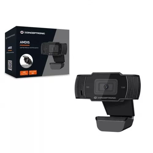 &divide; Webcam hd conceptronic amdis 1080p interpolado usb 3.6mm 30fps angulo vision 68? microfono integrado