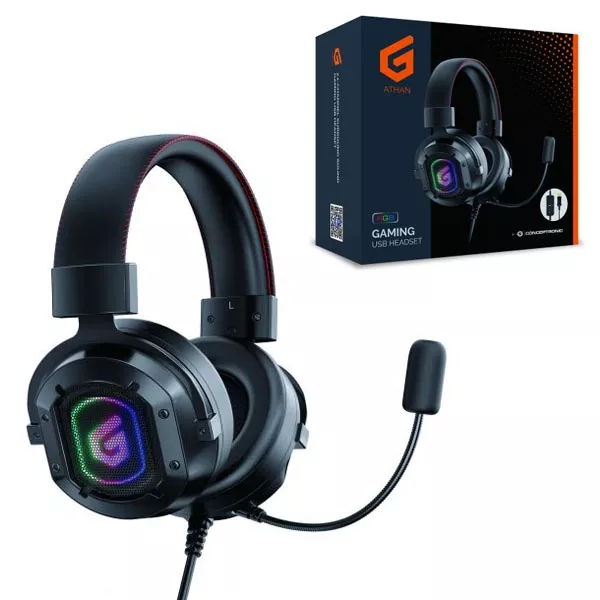 &divide; Headset usb gaming 7.1 athan02b rgb compatible pc, ps3, ps4 conceptronic
