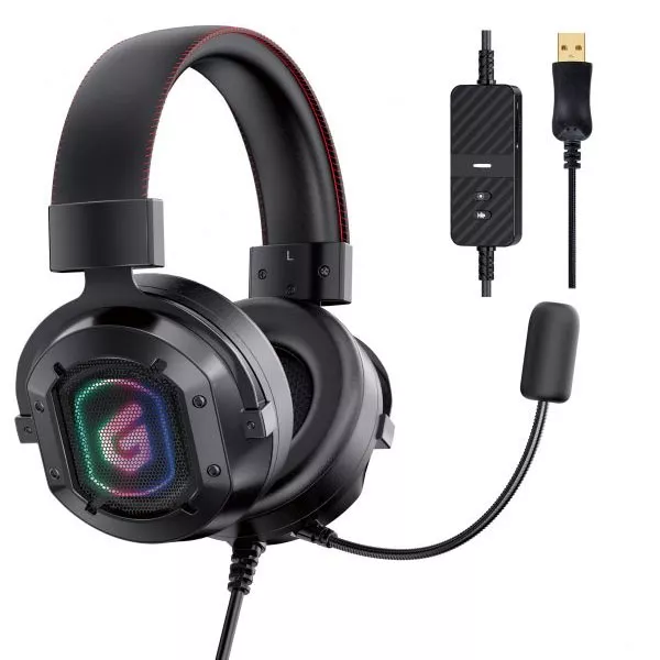 &divide; Headset usb gaming 7.1 athan02b rgb compatible pc, ps3, ps4 conceptronic