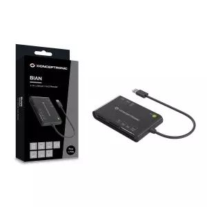 &divide; Card reader externo concentronic bian010b usb-c y usb-a sd, sdhc, sdxc, micro sd, mmc,ms, cf, xd