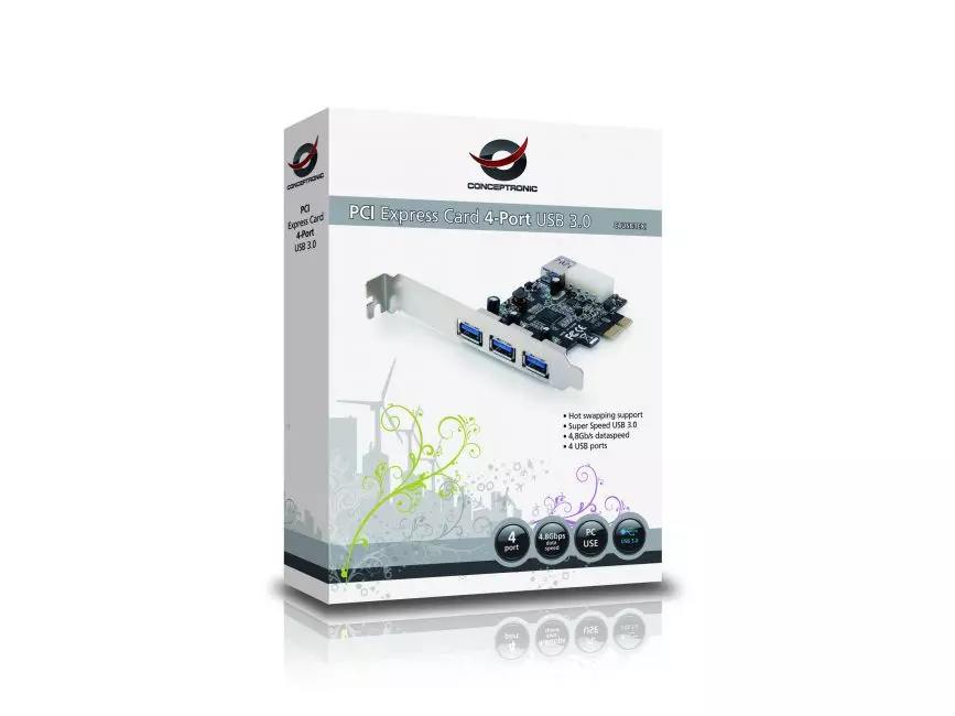 &divide; Controladora pcie conceptronic c4usb3exi 3 puertos externos y 1 interno c05-138