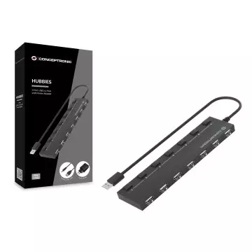 &divide; Hub usb 2.0 conceptronic hubbies08 a 7xusb-a 2.0 con interruptores y alimentador