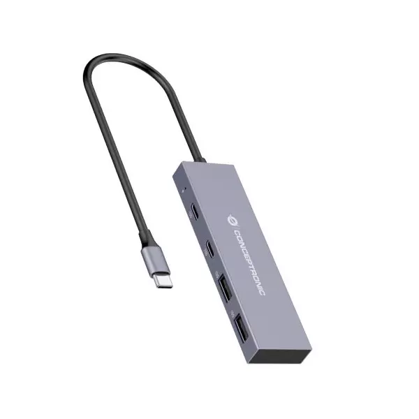 &divide; Hub usb 3.2 conceptronic hubbies13g 2 puertos usb 3.2 usb-c 2 puertos usb-a carcasa de aluminio
