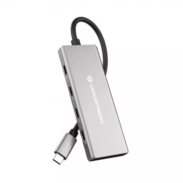 &divide; Hub usb 3.2 conceptronic hubbies17g 7-port usb 3.2 gen 2 hub, 10gbps, usb-c x 4, usb-a x 3, 100w usb