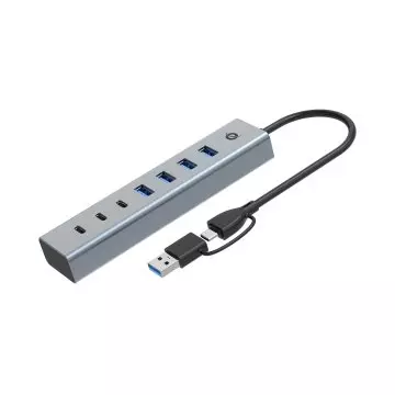 &divide; Hub usb 3.0 conceptronic hubbies20g 7 puertos usb-c a 3xusb-c 4xusb-a