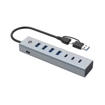&divide; Hub usb 3.0 conceptronic hubbies20g 7 puertos usb-c a 3xusb-c 4xusb-a