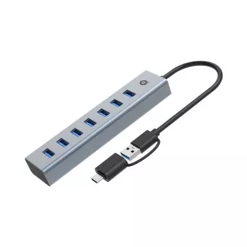 &divide; Hub usb 3.0 conceptronic hubbies21g 7 puertos  usb-c a  7xusb-a