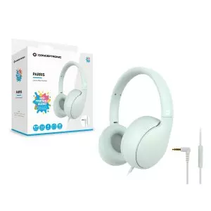 &divide; Headset infantil conceptronic parris04gt entrada 1xjack 3.5 plegable color verde claro