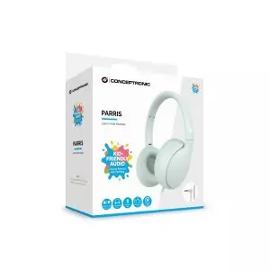&divide; Headset infantil conceptronic parris04gt entrada 1xjack 3.5 plegable color verde claro
