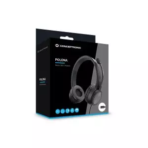 &divide; Headset conceptronic polona05bc conexion usb-c microfono flexible control volumen reduccion de ruido