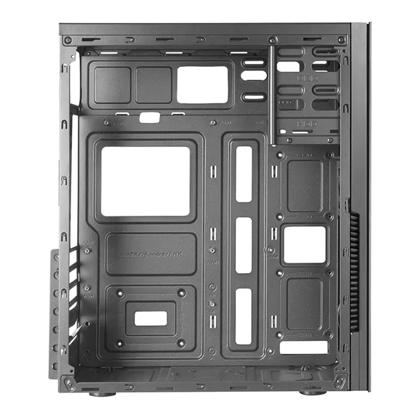&divide; Caja atx tacens initiox black frontal con acabado aluminio pulido 2xbahia externa 5.25" 2x