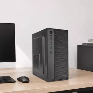 &divide; Caja micro atx tacens anima ac7500 con fuente 500w frontal 3d disipador max 140mm gpu max 250mm negr