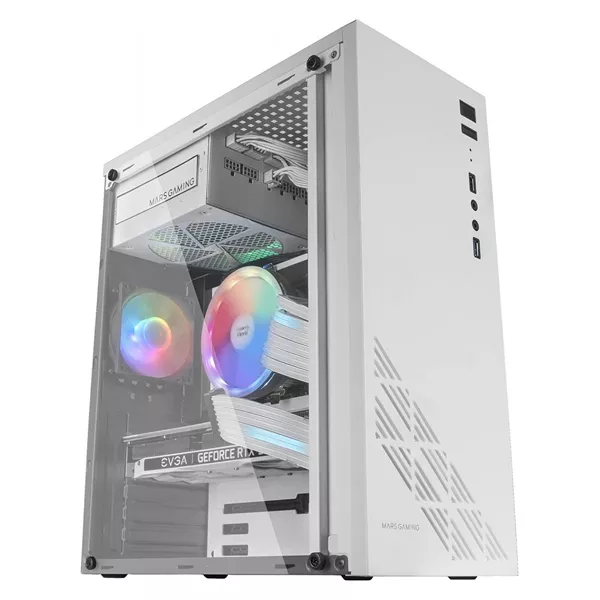 &divide; Caja atx mars gaming mc100 white frontal y chasis en acero ultra-ligero 1xventilado