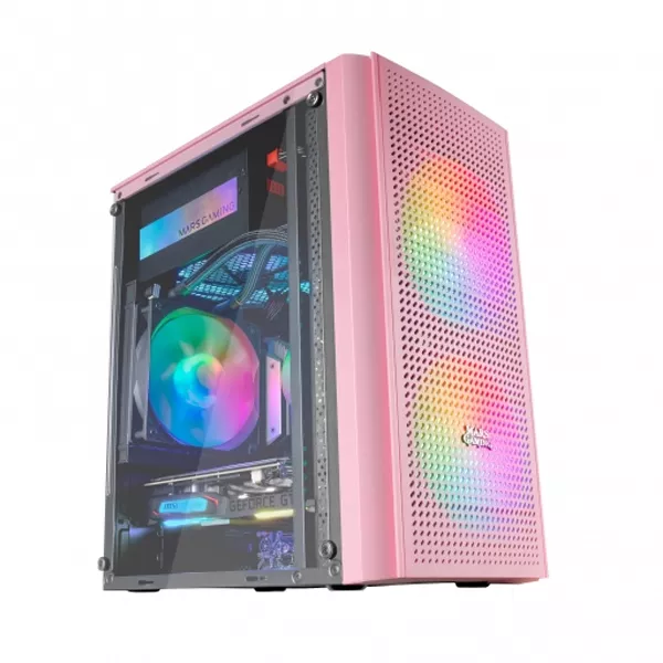 &divide; Caja micro atx mars gaming mc300p mesh 3xvent frgb gpu max 260mm cpu max 160mm sin f.a rosa