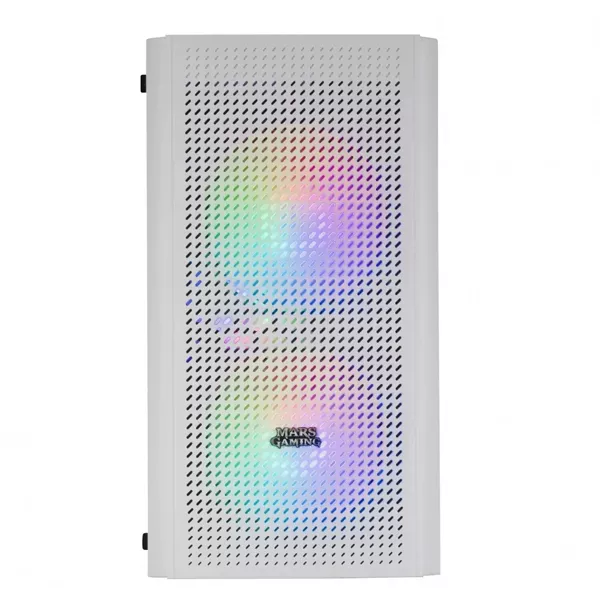 &divide; Caja microatx gaming mars gaming mc300 white frontal mesh 3xventiladores 120mm rgb lateral de crista