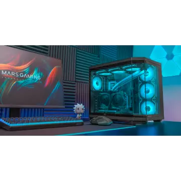 &divide; Caja atx semitorre gaming mars gaming mc3tcore color negro 3 paneles de cristal templado doble camar