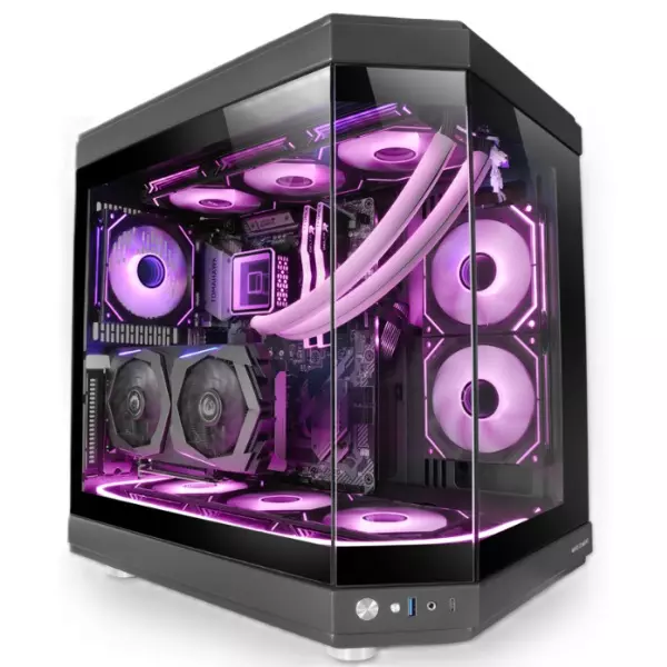 &divide; Caja atx semitorre gaming mars gaming mc3t color rojo vista panoramica 3 paneles de cristal templado