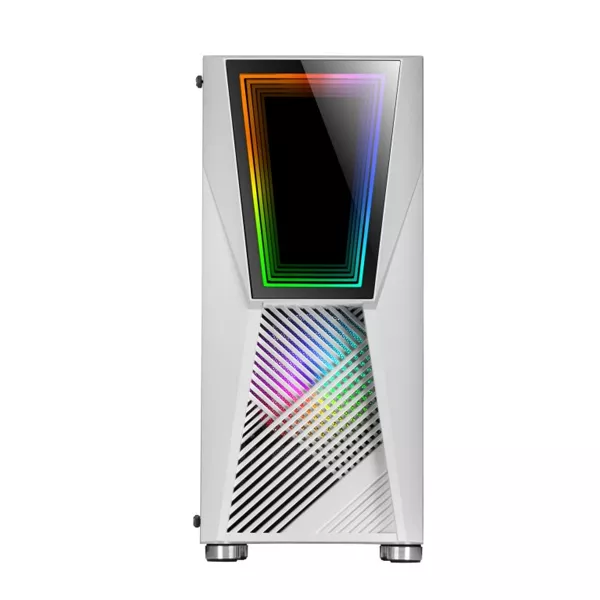 &divide; Caja atx mars gaming mc777 white frontal con espejo infintio argb 2xventiladores 12