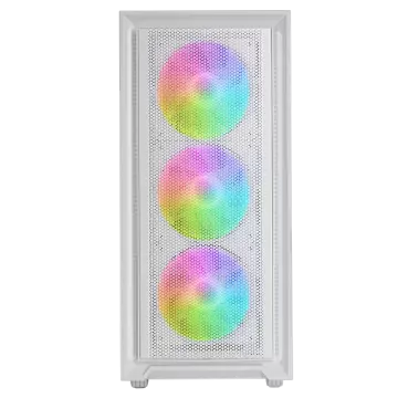 &divide; Caja atx mars gaming mcairw frontal blanco de malla 4x120mm rainbow