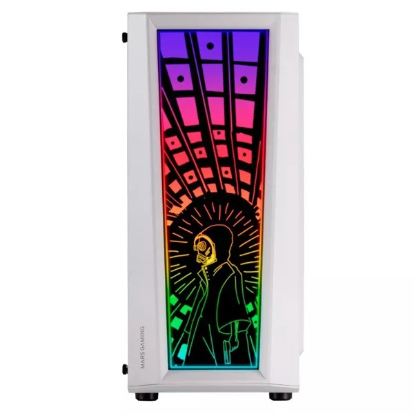 &divide; Caja atx mars gaming mc-art white lateral y frontal personalizable con iluminacion