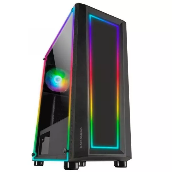 &divide; Caja atx mars gaming mc-art black lateral y frontal personalizable con iluminacion