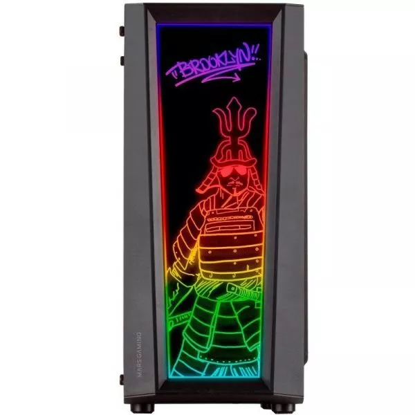 &divide; Caja atx mars gaming mc-art black lateral y frontal personalizable con iluminacion