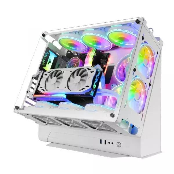 &divide; Caja microatx gaming mars gaming mcb white dise?o custom premium sistema modular sin fuente de alime