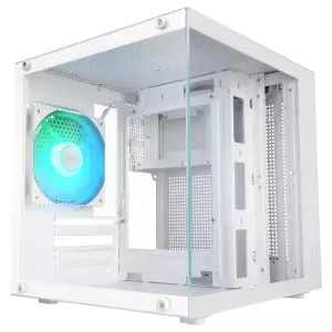 &divide; Caja microatx mars gaming mc-cubew gpu max 260mm cubo panoramico argb usb-c blanca