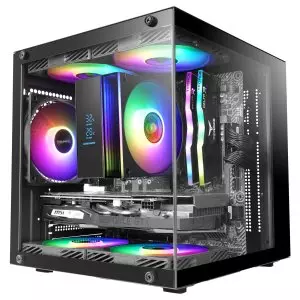 &divide; Caja microatx mars gaming mc-cube gpu max 260mm cubo panoramico argb usb-c negra