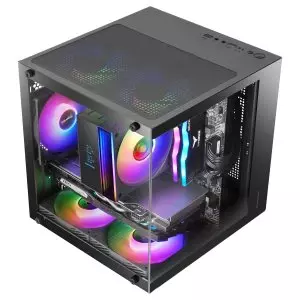 &divide; Caja microatx mars gaming mc-cube gpu max 260mm cubo panoramico argb usb-c negra