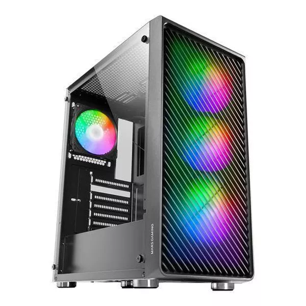 &divide; Caja atx mars gaming mc-f black frontal metal mesh 3 ventiladores argb 120mm +1 tra
