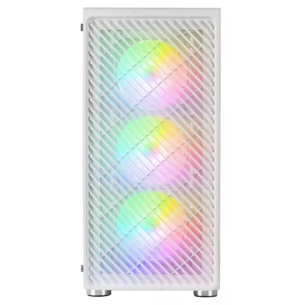&divide; Caja atx mars gaming mc-f white frontal metal mesh 3 ventiladores argb 120mm +1 tra