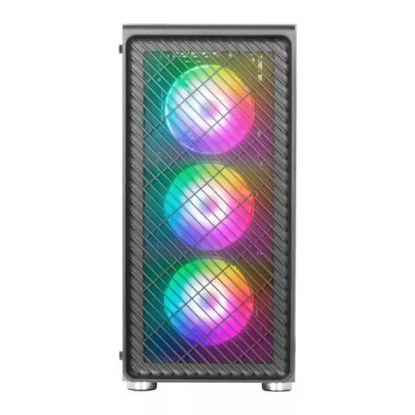 &divide; Caja atx mars gaming mc-f black frontal metal mesh 3 ventiladores argb 120mm +1 tra