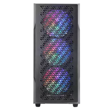 &divide; Caja atx mars gaming mcgeo frontal negro de malla geometrica 4x120mm frgb rainbow