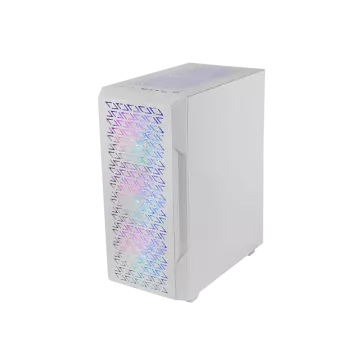 &divide; Caja atx mars gaming mcgeo frontal blanco de malla geometrica 4x120mm frgb rainbow