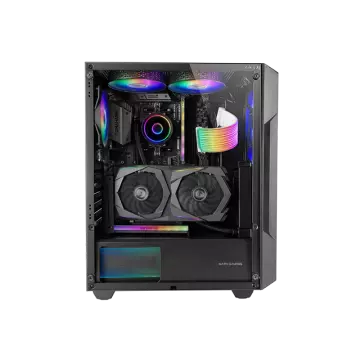 &divide; Caja atx mars gaming mcgeo frontal negro de malla geometrica 4x120mm frgb rainbow