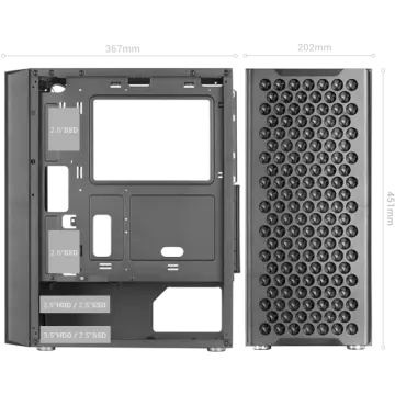 &divide; Caja atx mars gaming mc-ipro black frontal mesh tridimesional lateral de cristal templado