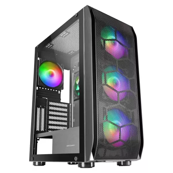 &divide; Caja e-atx mars gaming mc-kx xxl black lateral cristal templado frontal mesh incluye 5