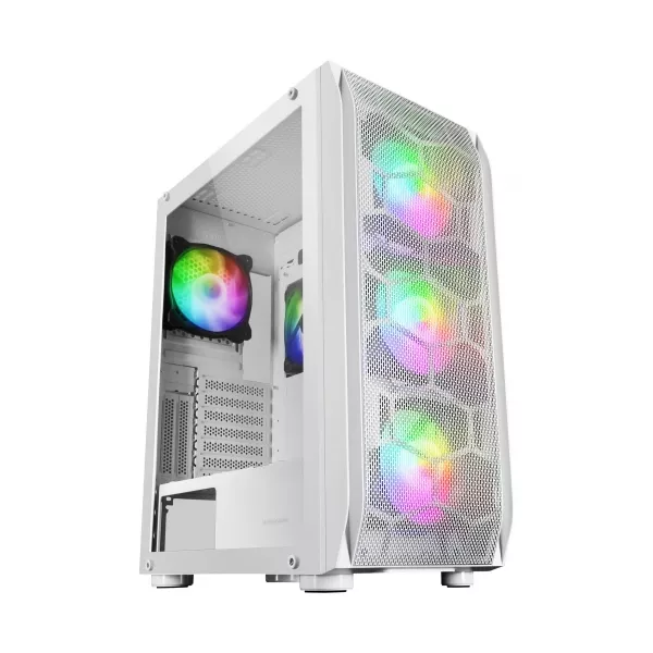 &divide; Caja e-atx mars gaming mc-kx xxl white lateral cristal templado frontal mesh incluye 5