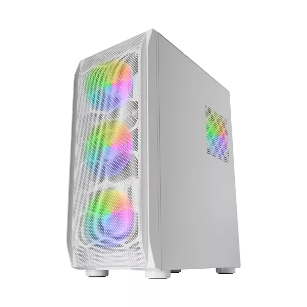 &divide; Caja e-atx mars gaming mc-kx xxl white lateral cristal templado frontal mesh incluye 5
