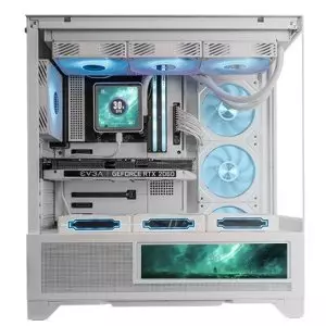 &divide; Caja atx mars gaming mclcdx blanco cristal templado continuo lcd gpu 425mm 3x2.5 o 3x3.5