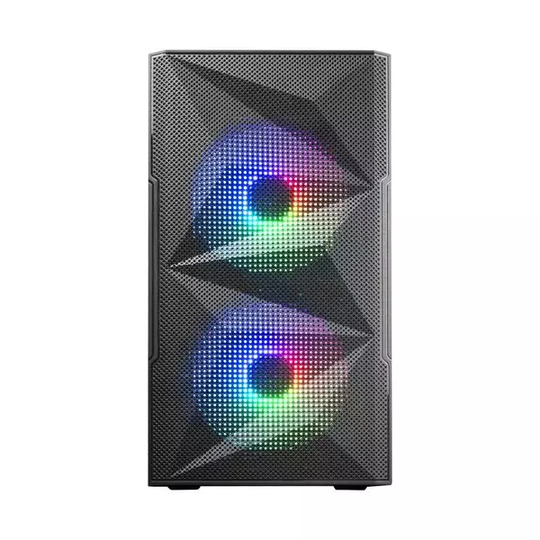 &divide; Caja microatx gaming mars gaming mc-me black frontal mesh con 2 ventiladores frgb 120mm lateral de c