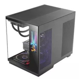 &divide; Caja atx cube mars gaming mcmirage negro cristal continuo lcd gpu 400mm 1x3.5 2x2.5