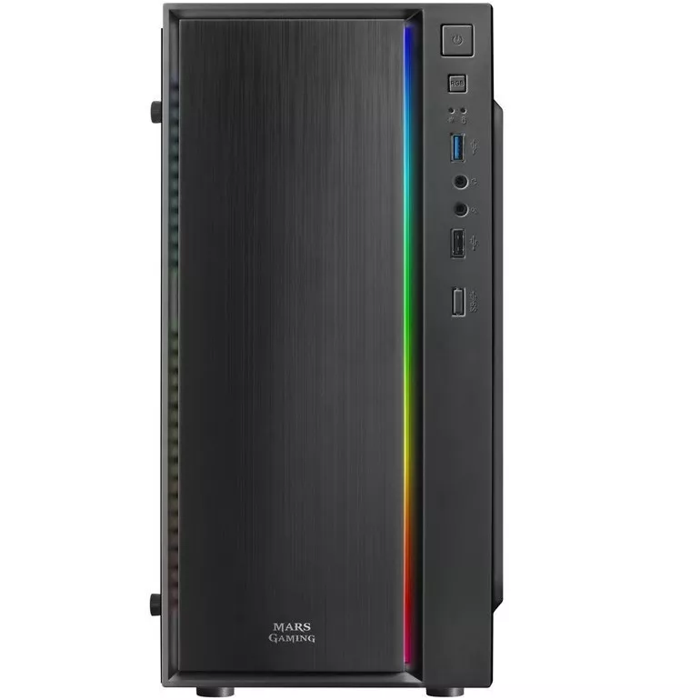 &divide; Caja microatx gaming mars gaming mcm black frontal linea rgb ventana lateral total usb3.0 + usb 2.0