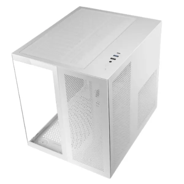 &divide; Caja microatx cube gaming mars gaming mcnovam blanca doble panel de cristal templado doble camara re