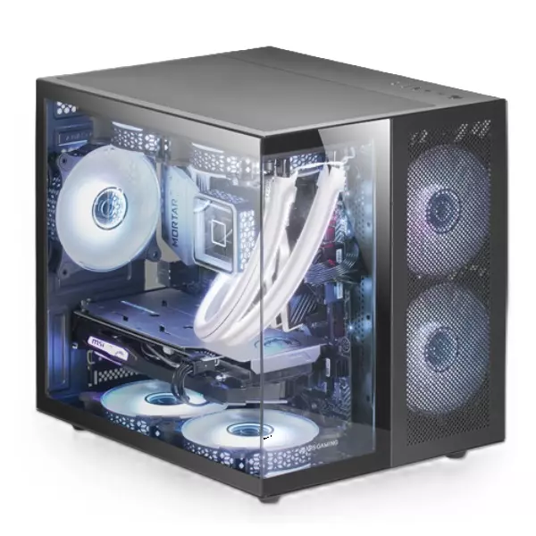 &divide; Caja microatx cube gaming mars gaming mcnovam negra doble panel de cristal templado doble camara rej