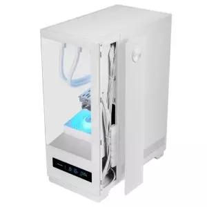 &divide; Caja atx mars gaming mcpulsarw doble cristal templado lcd frontal gpu 332mm blanco